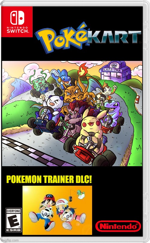 POKEMON KART RACING! | POKEMON TRAINER DLC! | image tagged in nintendo switch,pokemon,pokemon memes,mario kart,fake switch games | made w/ Imgflip meme maker