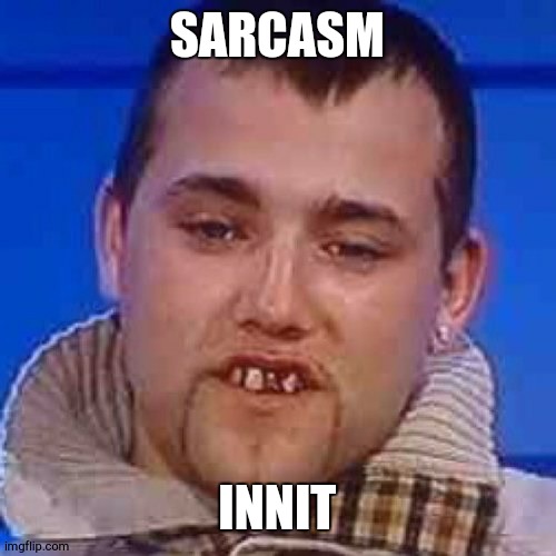 Innit | SARCASM INNIT | image tagged in innit | made w/ Imgflip meme maker