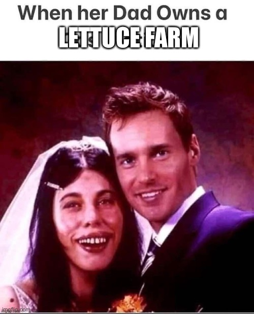 Lettuce rejoice | LETTUCE FARM | image tagged in lettuce,wedding,royal wedding | made w/ Imgflip meme maker