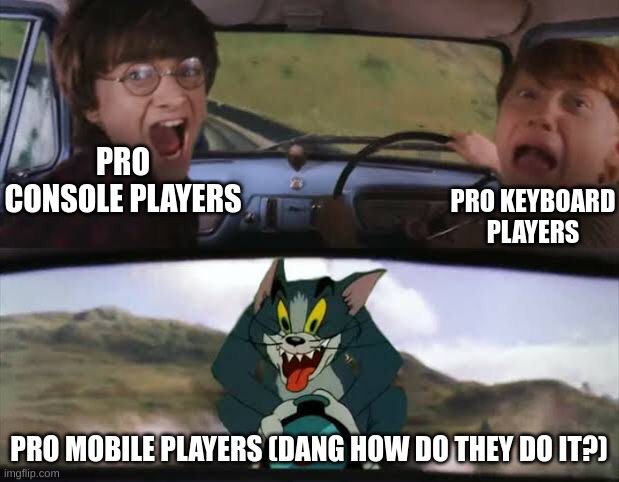 How do they do it? I am really bad a mobile. :/ | PRO CONSOLE PLAYERS; PRO KEYBOARD PLAYERS; PRO MOBILE PLAYERS (DANG HOW DO THEY DO IT?) | image tagged in harry potter train tom,gaming,mobile,keyboard,consoles | made w/ Imgflip meme maker
