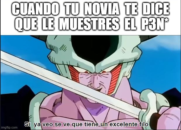 meme dbs | CUANDO  TU  NOVIA  TE  DICE  QUE  LE  MUESTRES  EL  P3N* | image tagged in memes tan cierto | made w/ Imgflip meme maker