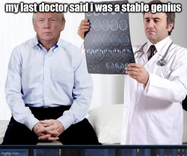 diagnoses | my last doctor said i was a stable genius | image tagged in diagnoses | made w/ Imgflip meme maker