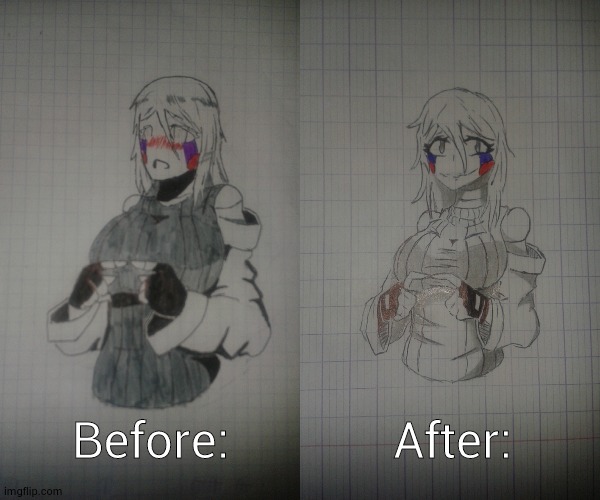 my arts skills lvl up very fastly | After:; Before: | image tagged in puppet old version,puppet | made w/ Imgflip meme maker