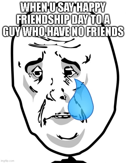 ok | WHEN U SAY HAPPY FRIENDSHIP DAY TO A GUY WHO HAVE NO FRIENDS | image tagged in memes,okay guy rage face 2 | made w/ Imgflip meme maker