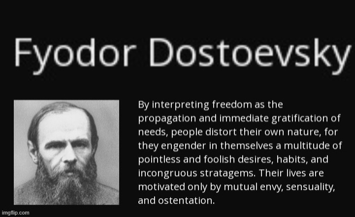 image tagged in democracy,fyodor dostoevsky | made w/ Imgflip meme maker