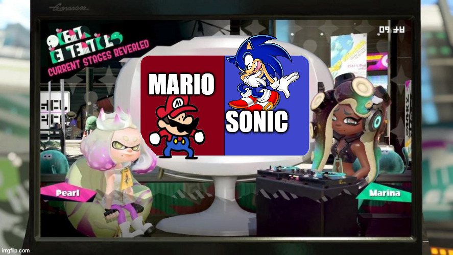 Splatfest Template | SONIC; MARIO | image tagged in splatfest template | made w/ Imgflip meme maker