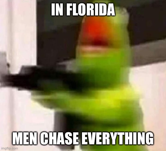 Crazy frog | IN FLORIDA MEN CHASE EVERYTHING | image tagged in crazy frog | made w/ Imgflip meme maker