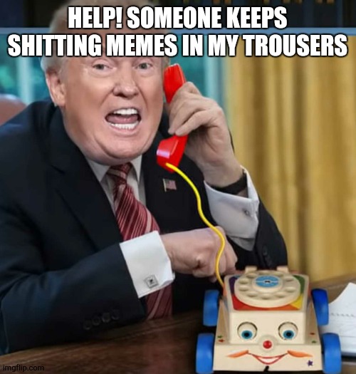 I'm the president | HELP! SOMEONE KEEPS SHITTING MEMES IN MY TROUSERS | image tagged in i'm the president | made w/ Imgflip meme maker