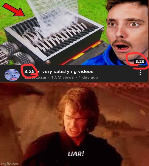 8:25 yeah right | image tagged in anakin liar,lazarbeam,really | made w/ Imgflip meme maker