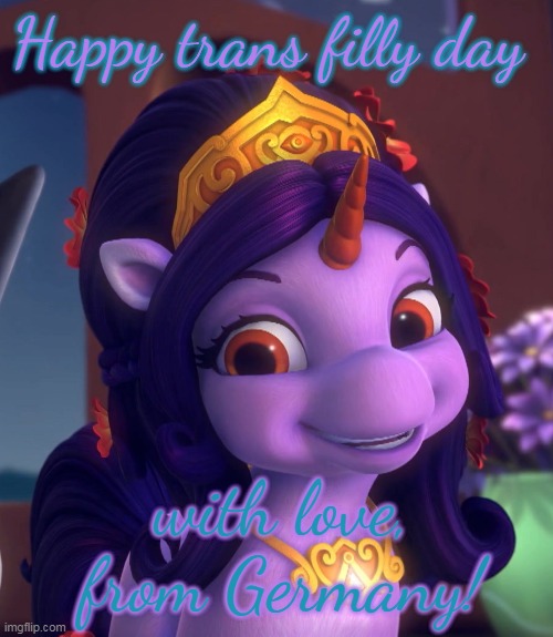 Happy trans filly episode airing day | Happy trans filly day; with love, from Germany! | image tagged in filly funtasia,filly,cartoon,petunia | made w/ Imgflip meme maker