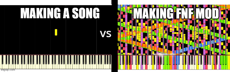 Song vs FNF | MAKING FNF MOD; MAKING A SONG | image tagged in music | made w/ Imgflip meme maker