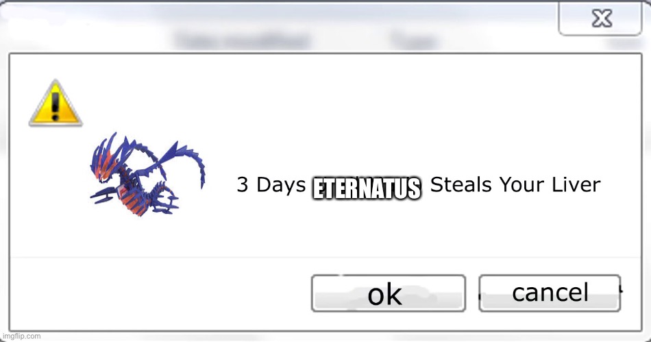 3 days until Mario steals your liver | ETERNATUS | image tagged in 3 days until mario steals your liver | made w/ Imgflip meme maker