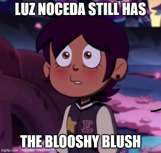Luz's Cute Bloosh | LUZ NOCEDA STILL HAS; THE BLOOSHY BLUSH | image tagged in the owl house | made w/ Imgflip meme maker