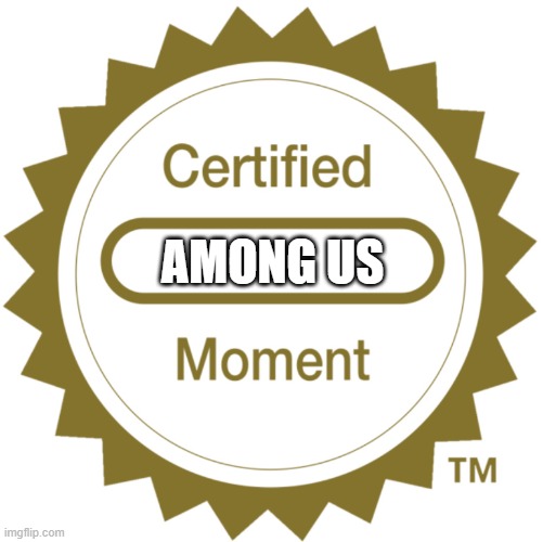 Certified Moment | AMONG US | image tagged in certified moment | made w/ Imgflip meme maker