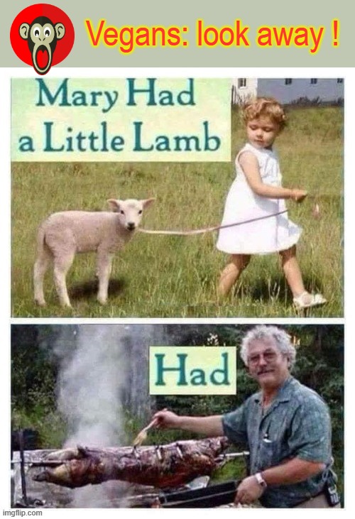 Little Lamb | Vegans: look away ! | image tagged in roasted | made w/ Imgflip meme maker