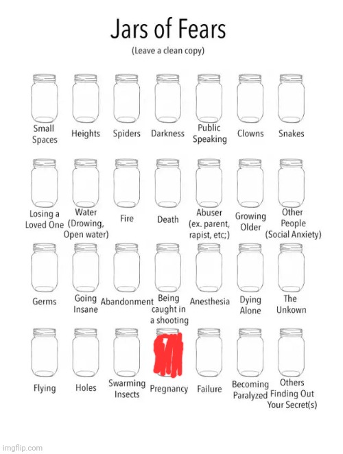 Jar of fears clear version | image tagged in jar of fears clear version | made w/ Imgflip meme maker