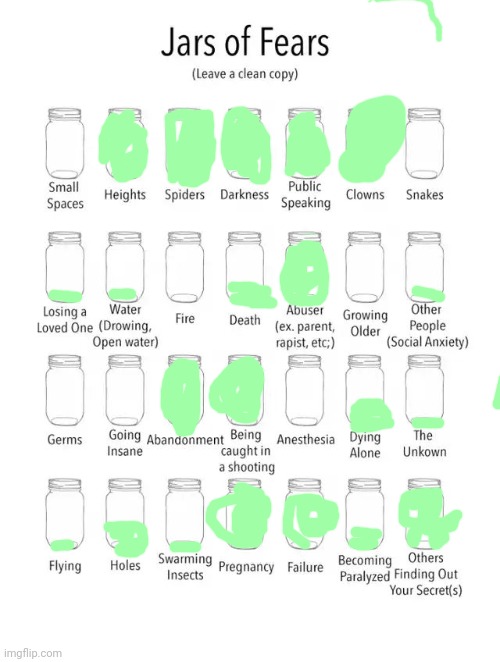 Jar of fears clear version | image tagged in jar of fears clear version | made w/ Imgflip meme maker