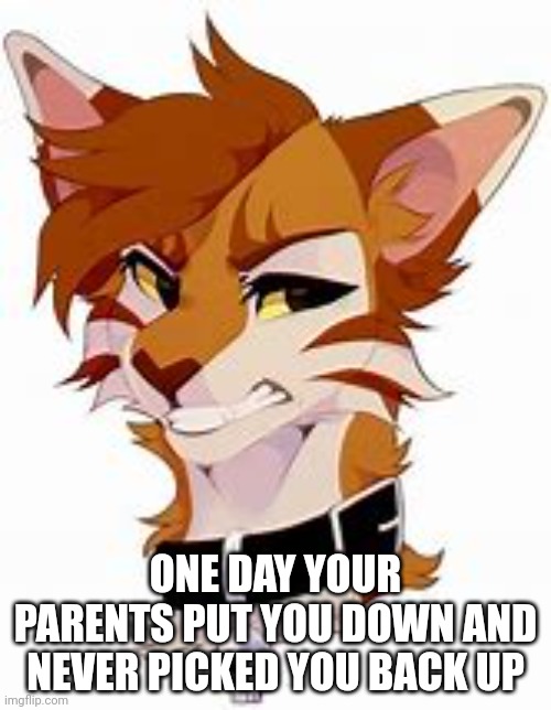 ONE DAY YOUR PARENTS PUT YOU DOWN AND NEVER PICKED YOU BACK UP | made w/ Imgflip meme maker