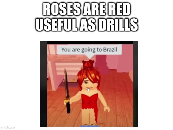 a | ROSES ARE RED
USEFUL AS DRILLS | image tagged in bruh | made w/ Imgflip meme maker