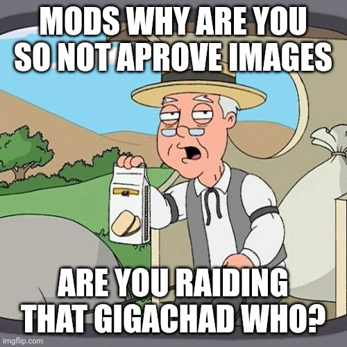 Pepperidge Farm Remembers | MODS WHY ARE YOU SO NOT APROVE IMAGES; ARE YOU RAIDING THAT GIGACHAD WHO? | image tagged in memes,pepperidge farm remembers | made w/ Imgflip meme maker