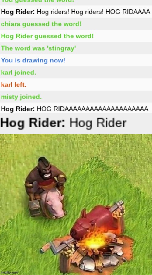 Hog rider | image tagged in hog rider,hog rider gaming | made w/ Imgflip meme maker