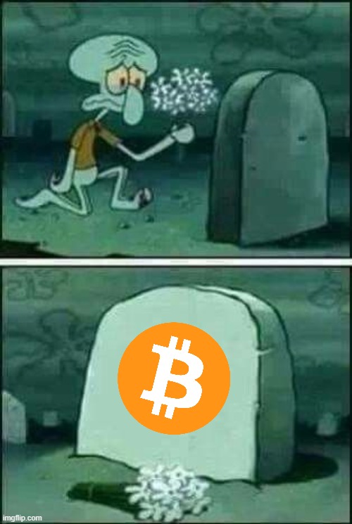 grave spongebob | image tagged in memes,grave spongebob,bitcoin,cryptocurrency,stock market | made w/ Imgflip meme maker