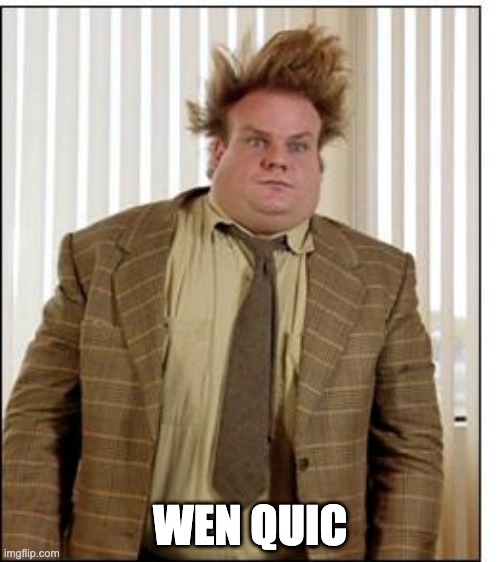 Solana Validators Stressed Out | WEN QUIC | image tagged in chris farley hair,crypto,bitcoin | made w/ Imgflip meme maker