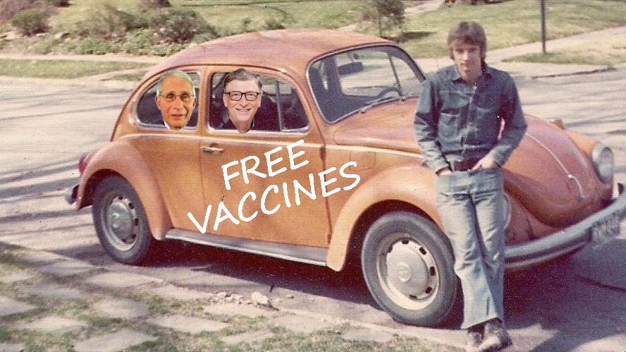 Wanna go for a ride? | FREE VACCINES | image tagged in ted bundy,bill gates,dr fauci | made w/ Imgflip meme maker
