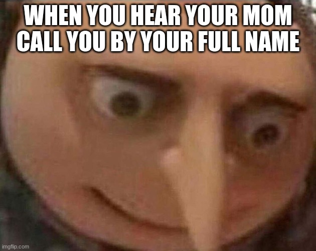 SON WE NEED TO TALK!! |  WHEN YOU HEAR YOUR MOM CALL YOU BY YOUR FULL NAME | image tagged in gru meme,mom | made w/ Imgflip meme maker