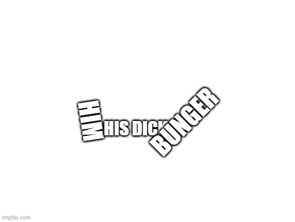 Blank White Template | HIM HIS DICK BUNGER | image tagged in blank white template | made w/ Imgflip meme maker