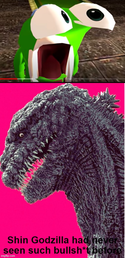 SMG4, the master of cursed images | image tagged in shin godzilla had never seen such bullsh t before,smg4,cursed image | made w/ Imgflip meme maker