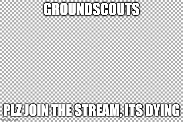 i dont own it | GROUNDSCOUTS; PLZ JOIN THE STREAM, ITS DYING | image tagged in free | made w/ Imgflip meme maker