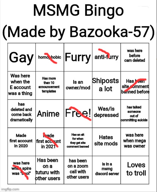 image tagged in msmg bingo | made w/ Imgflip meme maker