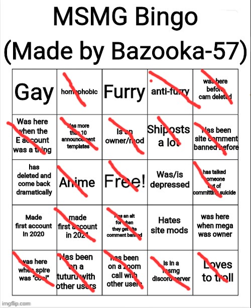 image tagged in msmg bingo | made w/ Imgflip meme maker