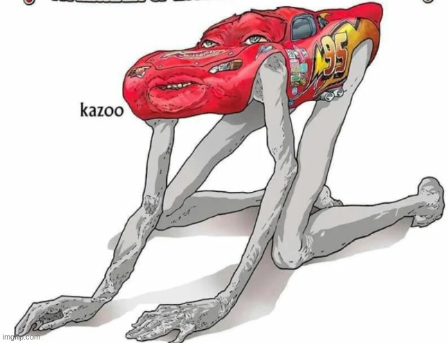 Cursed Lightning McQueen | image tagged in cursed lightning mcqueen | made w/ Imgflip meme maker