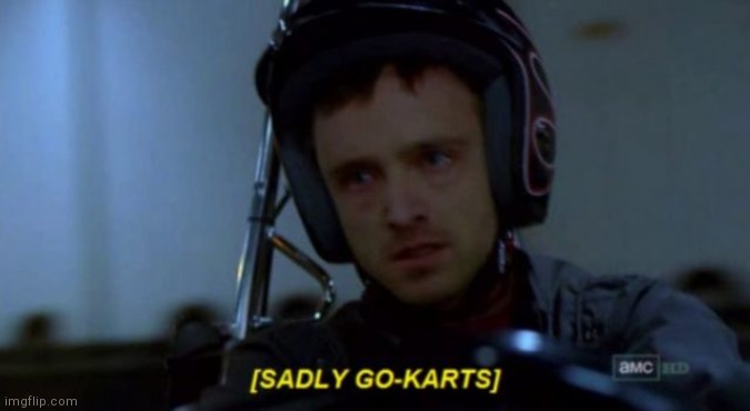 . | image tagged in sadly go karts | made w/ Imgflip meme maker