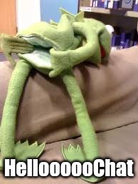 Gay Kermit | HelloooooChat | image tagged in gay kermit | made w/ Imgflip meme maker