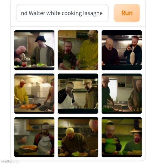 Jesse Pinkman and Walter white cooking lasagne Imgflip