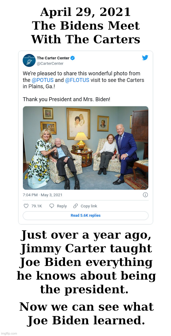 Jimmy Carter 2.0 | image tagged in jimmy carter,joe biden,they're the same picture,disaster | made w/ Imgflip meme maker