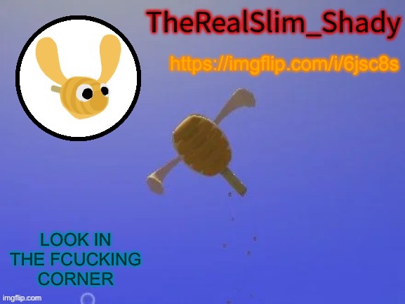 Shady’s hunnabee temp (thanks carlos) | https://imgflip.com/i/6jsc8s; LOOK IN THE FCUCKING CORNER | image tagged in shady s hunnabee temp thanks carlos | made w/ Imgflip meme maker