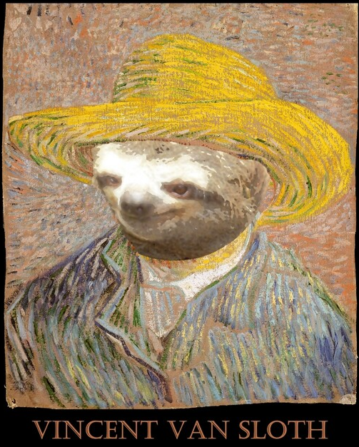 Vincent Van Sloth Blank Meme Template