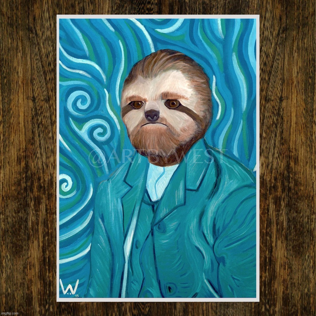 Vincent Van Sloth | image tagged in vincent van sloth | made w/ Imgflip meme maker