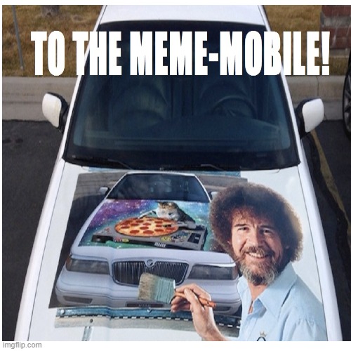 Amazing what one finds when they inventory their old thumb drive... | image tagged in bob ross,memes,car | made w/ Imgflip meme maker