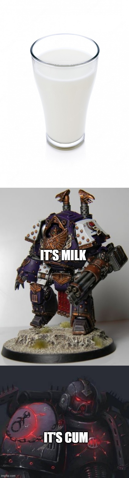 IT'S MILK; IT'S CUM | image tagged in glass of milk,rylanor,no heresy here | made w/ Imgflip meme maker