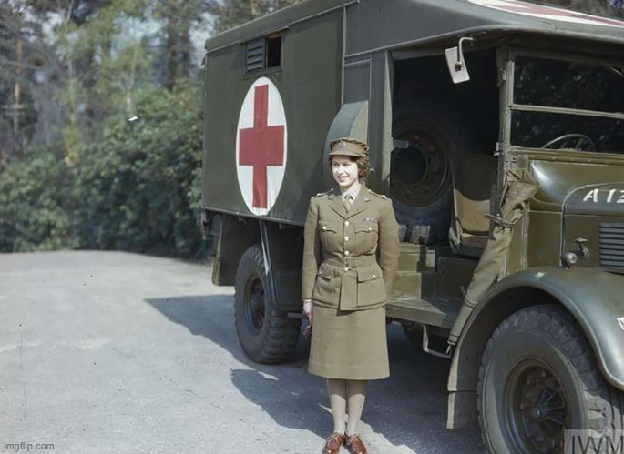 Private Elizabeth Windsor of the British Women's Auxillary Corps, World War 2 | made w/ Imgflip meme maker