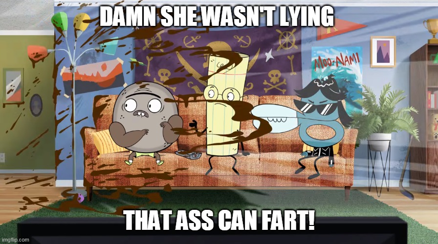 Damn she wasn't lying |  DAMN SHE WASN'T LYING; THAT ASS CAN FART! | image tagged in nickelodeon,rock paper scissors,nicktoon,fart,poop | made w/ Imgflip meme maker