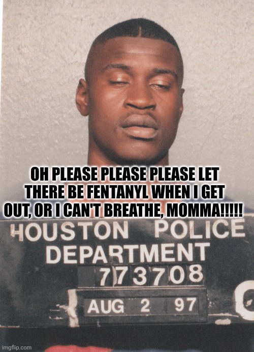 OH PLEASE PLEASE PLEASE LET THERE BE FENTANYL WHEN I GET OUT, OR I CAN'T BREATHE, MOMMA!!!!! | image tagged in king floyd | made w/ Imgflip meme maker