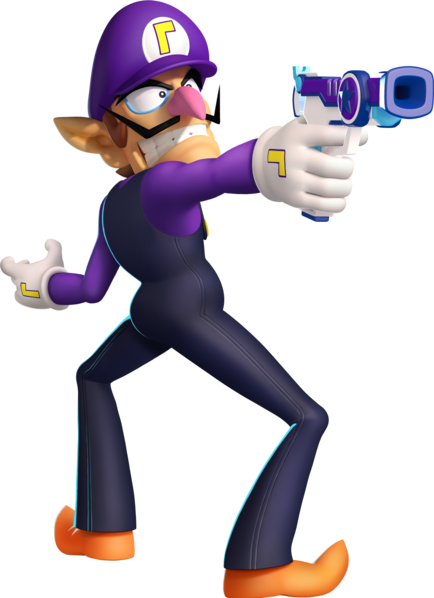 Waluigi with a gun Blank Meme Template