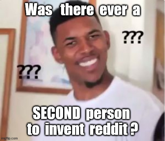 Nick Young | Was   there  ever  a SECOND  person  to  invent  reddit ? | image tagged in nick young | made w/ Imgflip meme maker