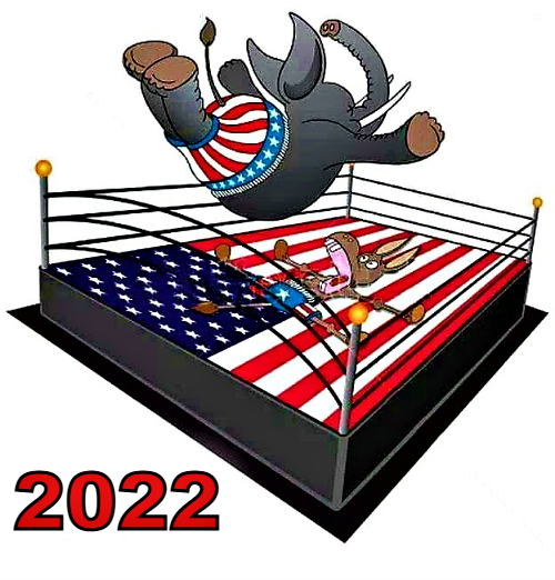 High Quality Republican vs Democrat wrestling Blank Meme Template